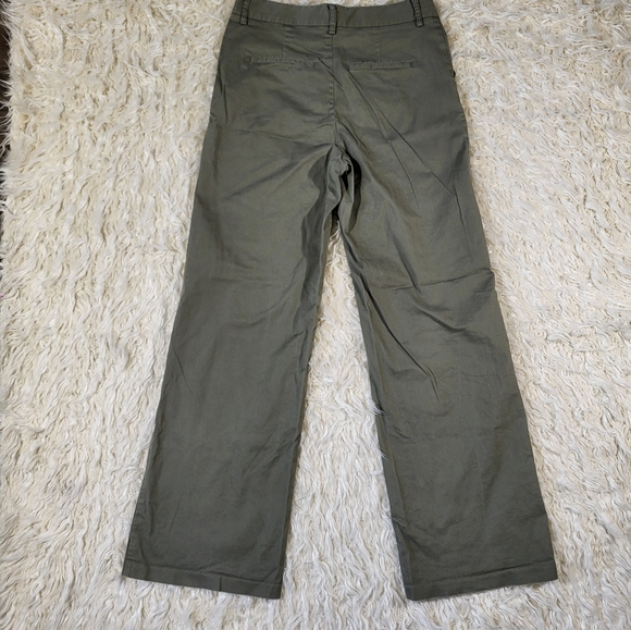 Good American - Good Ease Wide Leg Twill Pants Green Olive - Size 6/28 - Picture 13 of 16